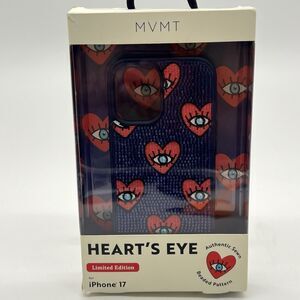 NIB MVMT Limited Edition Heart's Eye Beaded iPhone 17 Case - Navy & Red